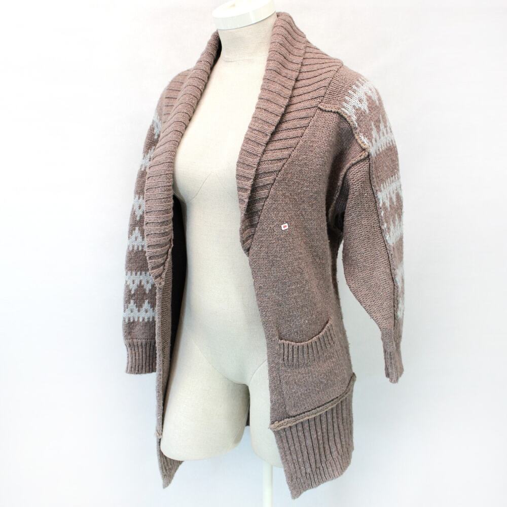 Wilster Wool Blend Y2K Southwest Aztec Open Sweater Cardigan Pockets Medium